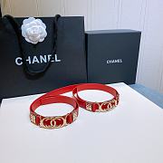 Chanel Lambskin And Golden Metal Brass Material Red - 2.0mm - 4