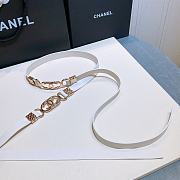 Chanel Lambskin And Golden Metal Brass Material White - 2.0mm - 6