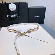 Chanel Lambskin And Golden Metal Brass Material White - 2.0mm - 5