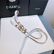 Chanel Lambskin And Golden Metal Brass Material White - 2.0mm - 3