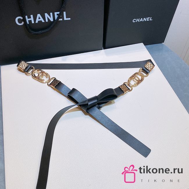 Chanel Lambskin And Golden Metal Brass Material Black - 2.0mm - 1