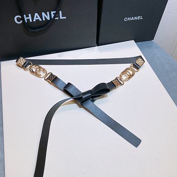 Chanel Lambskin And Golden Metal Brass Material Black - 2.0mm