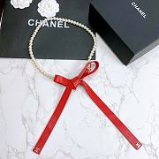 Chanel Lambskin Glass Pearl And Golden Metal Black And Pearl Red - 1