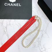 Chanel Lambskin Glass Pearl And Golden Metal Black And Pearl Red - 6