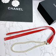 Chanel Lambskin Glass Pearl And Golden Metal Black And Pearl Red - 5