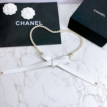 Chanel Lambskin Glass Pearl And Golden Metal Black And Pearl White