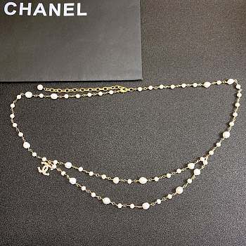 Chanel Metal Glazed Pearl Waist Chain