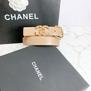 Chanel Calfskin And Golden Metal Belt Beige - 5