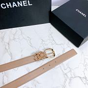 Chanel Calfskin And Golden Metal Belt Beige - 2