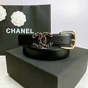 Chanel Calfskin And Golden Metal Belt Black - 1