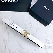 Chanel Belt Hardware Adopts Logo Classic Letter Buckle Cowhide White – 3cm - 5