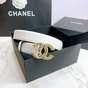 Chanel Belt Hardware Adopts Logo Classic Letter Buckle Cowhide White – 3cm - 4