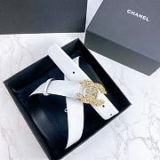 Chanel Belt Hardware Adopts Logo Classic Letter Buckle Cowhide White – 3cm - 3