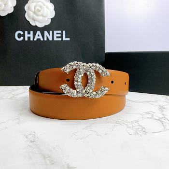 Chanel Belt Hardware Adopts Logo Classic Letter Buckle Cowhide Orange – 3cm