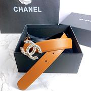 Chanel Belt Hardware Adopts Logo Classic Letter Buckle Cowhide Orange – 3cm - 6