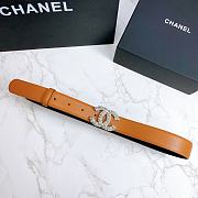 Chanel Belt Hardware Adopts Logo Classic Letter Buckle Cowhide Orange – 3cm - 2