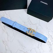 Chanel Belt Hardware Adopts Logo Classic Letter Buckle Cowhide Blue – 3cm - 4