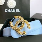 Chanel Belt Hardware Adopts Logo Classic Letter Buckle Cowhide Blue – 3cm - 2