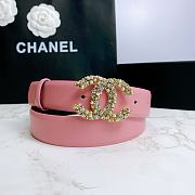 Chanel Belt Hardware Adopts Logo Classic Letter Buckle Cowhide Pink – 3cm - 1