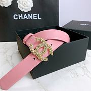 Chanel Belt Hardware Adopts Logo Classic Letter Buckle Cowhide Pink – 3cm - 6