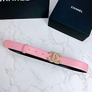 Chanel Belt Hardware Adopts Logo Classic Letter Buckle Cowhide Pink – 3cm - 4