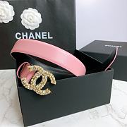 Chanel Belt Hardware Adopts Logo Classic Letter Buckle Cowhide Pink – 3cm - 5