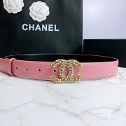 Chanel Belt Hardware Adopts Logo Classic Letter Buckle Cowhide Pink – 3cm - 3