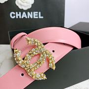 Chanel Belt Hardware Adopts Logo Classic Letter Buckle Cowhide Pink – 3cm - 2