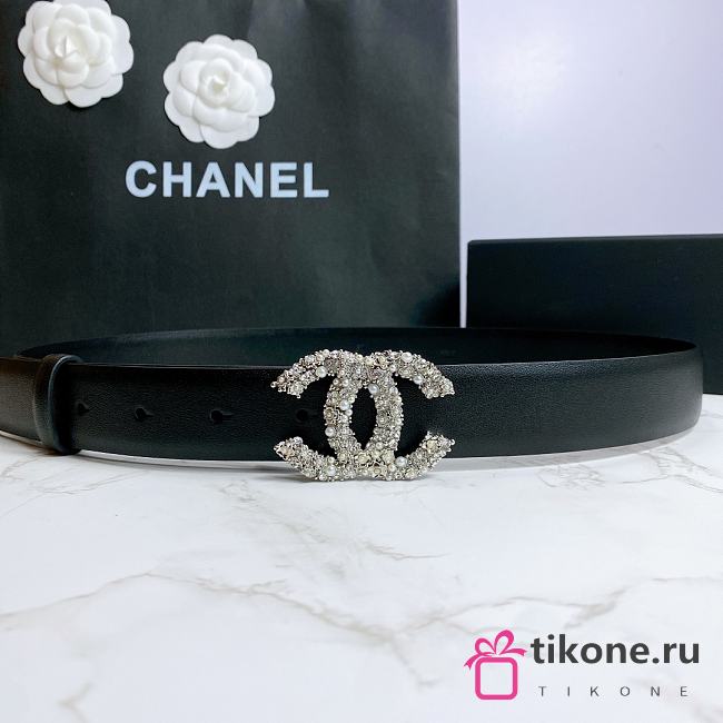 Chanel Belt Hardware Adopts Logo Classic Letter Buckle Cowhide Black – 3cm - 1