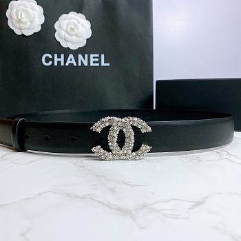 Chanel Belt Hardware Adopts Logo Classic Letter Buckle Cowhide Black – 3cm