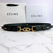 Celine Belt Horsebit Buckle Cow Leather Belt Calf Leather Black – 30mm - 1