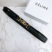 Celine Belt Horsebit Buckle Cow Leather Belt Calf Leather Black – 30mm - 4