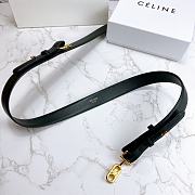 Celine Belt Horsebit Buckle Cow Leather Belt Calf Leather Black – 30mm - 2