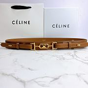 Celine Belt Horsebit Buckle Cow Leather Belt Calf Leather Brown – 30mm - 1