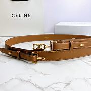 Celine Belt Horsebit Buckle Cow Leather Belt Calf Leather Brown – 30mm - 5