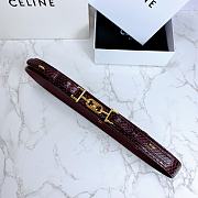 Celine Belt Horsebit Buckle Cow Leather Belt Python Leather Burgundy – 30mm - 6