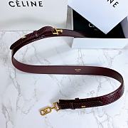 Celine Belt Horsebit Buckle Cow Leather Belt Python Leather Burgundy – 30mm - 4