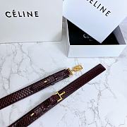 Celine Belt Horsebit Buckle Cow Leather Belt Python Leather Burgundy – 30mm - 3