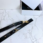 Celine Belt Horsebit Buckle Cow Leather Belt Python Leather Black – 30mm - 3