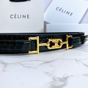 Celine Belt Horsebit Buckle Cow Leather Belt Python Leather Black – 30mm - 2