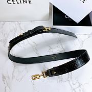 Celine Belt Horsebit Buckle Cow Leather Belt Python Leather Black – 30mm - 4