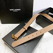 YSL Calfskin Soft Waist Buckle Classic Beige – 30mm - 6