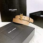 YSL Calfskin Soft Waist Buckle Classic Beige – 30mm - 5