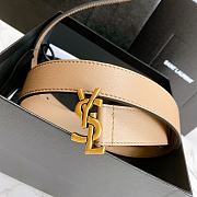 YSL Calfskin Soft Waist Buckle Classic Beige – 30mm - 4