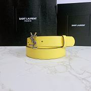 YSL Calfskin Soft Waist Buckle Classic Yellow – 30mm - 1