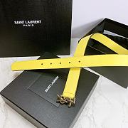 YSL Calfskin Soft Waist Buckle Classic Yellow – 30mm - 2