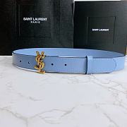 YSL Calfskin Soft Waist Buckle Classic Blue – 30mm - 6