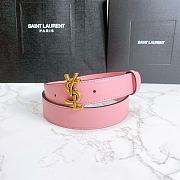 YSL Calfskin Soft Waist Buckle Classic Pink – 30mm - 1