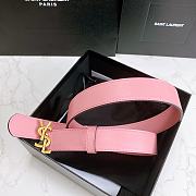 YSL Calfskin Soft Waist Buckle Classic Pink – 30mm - 6