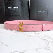 YSL Calfskin Soft Waist Buckle Classic Pink – 30mm - 5